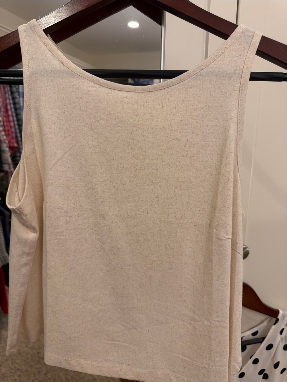 Women’s Cream Linen Tank Top